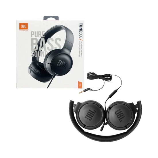 Auscultador com Fio JBL Tune 500 com Microfone para Chamadas e Música Branco